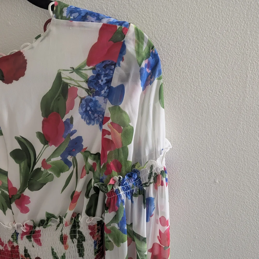 Marciano Multicolor Floral Long Sleeve Dress - Picture 11 of 15
